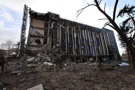 Наслідки обстрілу Ізюму