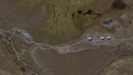 Супутниковий знімок обладнання на випробувальному полігоні Панково на острові Южний