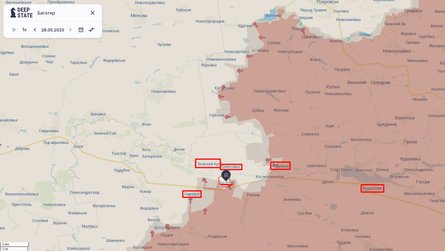 Наступ РФ і бої під Кураховим по карті DeepState 30 травня
