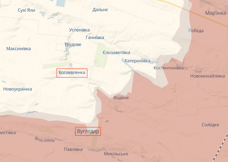 Карта боевых действий, DeepState, продвижение ВС РФ, Донецкая область