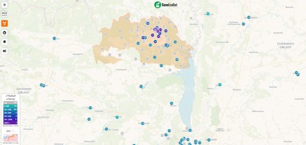 Пожар в Чернобыльской зоне, 4 сентября, карта радиации