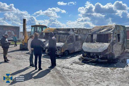 Сожженые автомобили предпринимателей в Харькове