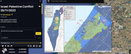 Линия фронта в Газе, 26.11.23