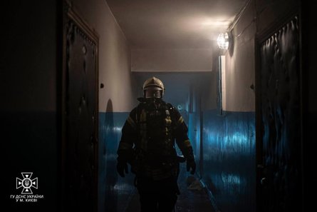 Пожар, Киев, горела квартира, ГСЧС