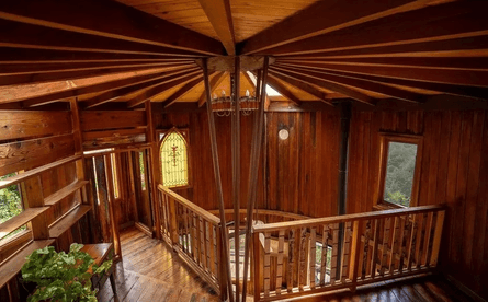 Дом из винных бочек, построил дом из гигантских бочек, гигантские бочки, дом из красного дерева, дом с видом на океан