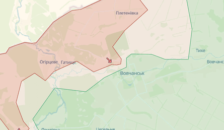 Карта боевых действий возле Волчанска на Харьковщине