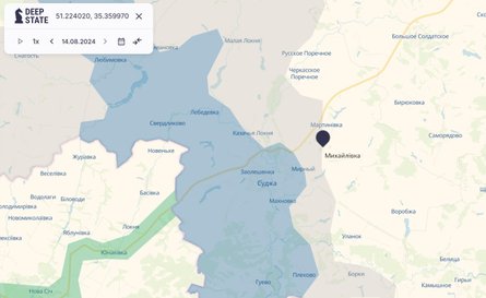 Прорыв в Курской области, Михайловка, суджа, DeepState, карта, 15 августа