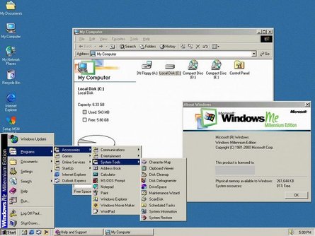 Windows Millenium Edition, еволюція ОС Windows, інтерфейс Windows