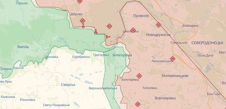 DeepState, карта боев, Северск