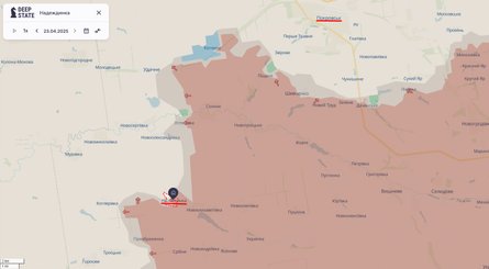 Наступление РФ, Покровск, Надиевка, 24 апреля, карта