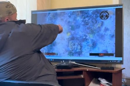 Екран у штабі операторів дронів у Дружківці
