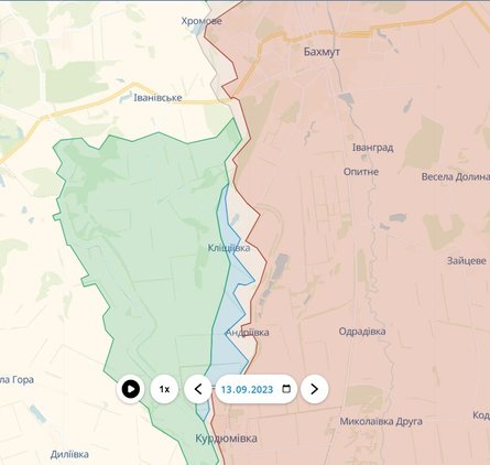 Ситуація біля Андріївки станом на 13-14 вересня 2023 року