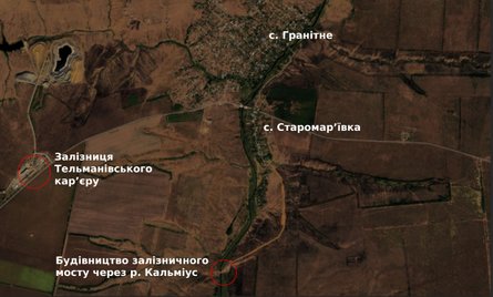 будівництво залізничного мосту, окуповані території України