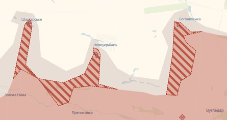 Продвижение ВС РФ возле Шахтерского, Новоукраинки, Богоявленки