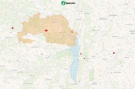 Пожар в Чернобыльской зоне, 4 сентября, карта возгорания