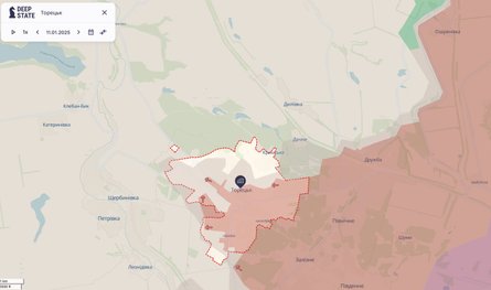 Бои на Донбассе, Торецк, карта, DeepState, 11 января