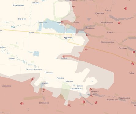 Карта боїв під Кураховим