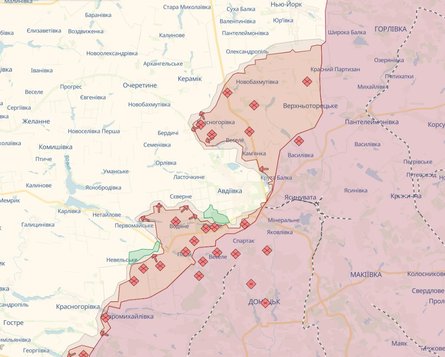 Карта бойових дій Авдіївка