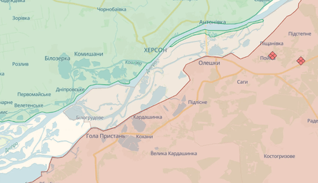 Олешки, карта, deepstate, лівий берег, плацдарм, ЗСУ, херсонська область