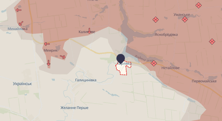 Ситуация вблизи Карловки по состоянию на 28 августа