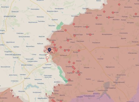 линия фронта у Часового Яра 1 июля