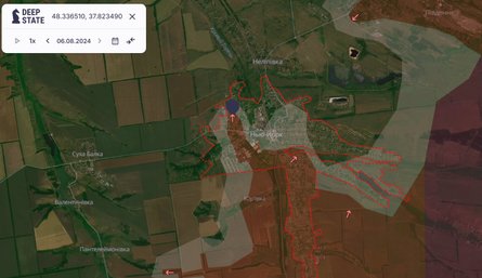 Бои на Донбассе, Нью-Йорк, карта, 7 августа, DeepState