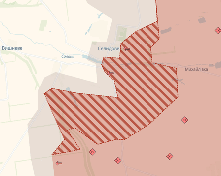 Продвижение ВС РФ в Селидовом