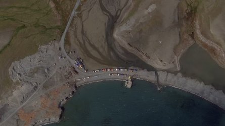 Супутниковий знімок обладнання на випробувальному полігоні Панково на острові Южний