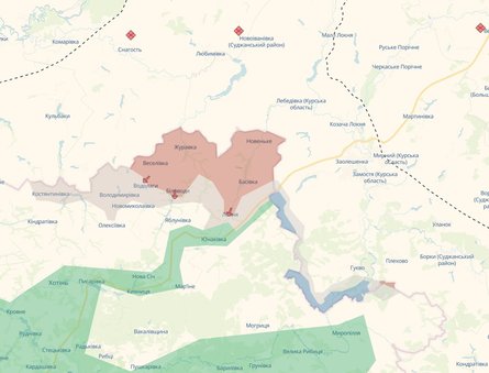 карта боевых действий Сумская область