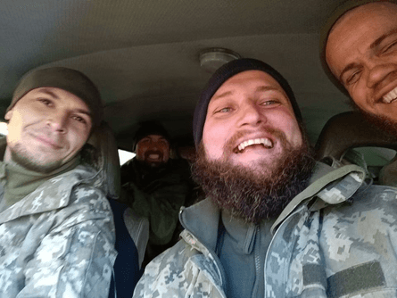Богдан Гунько вместе с другими военными