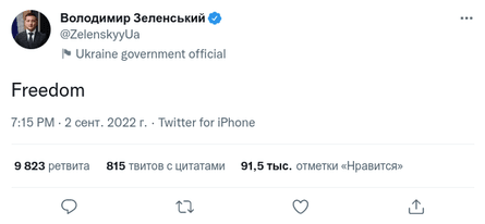 Владимир Зеленский флешмоб акция Twitter Украина свобода