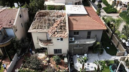 Ракета, повреждение, дом, Ашкелон, фото