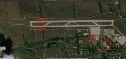 Донецький аеропорт на супутниковому знімку 11 червня 2025 року