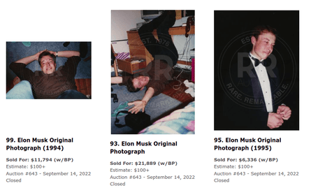 Ілон Маск, аукціон, старі фотографії, старі речі, дівчина Ілона Маска, Дженніфер Гвінн