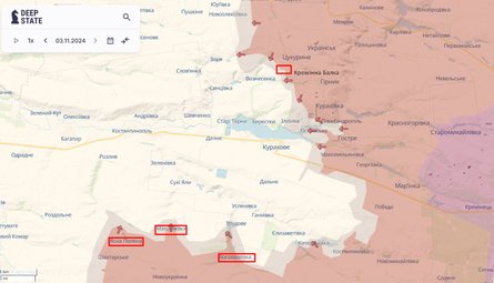 Бои на Донбассе, Курахово, карта боев, DeepState, 4 ноября, наступление РФ