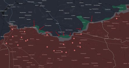 Карта боевых действий в Украине