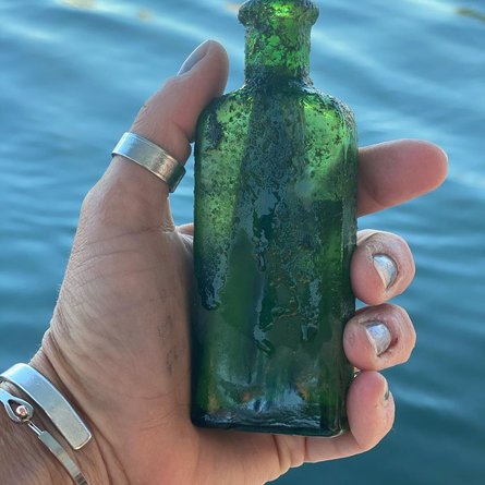 послание в бутылке, чебойган, находка, погружение с аквалангом