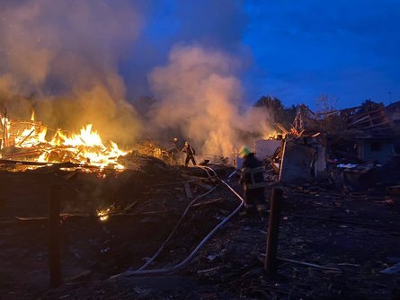 обстрел житомирская область, прилет, разрушения, ракетный обстрел, ГСЧС, Звягель