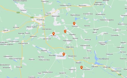 Бои на Донбассе, Селидово, Покровск, карта, Мучной, ВСУ, 28 августа