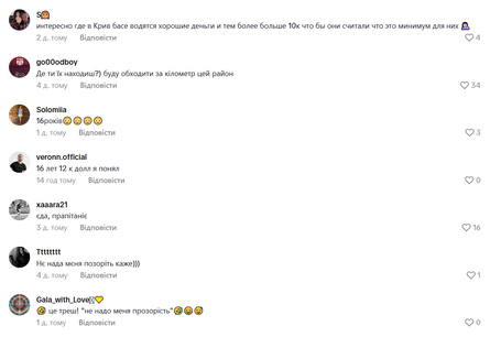 Відгуки користувачів мережі