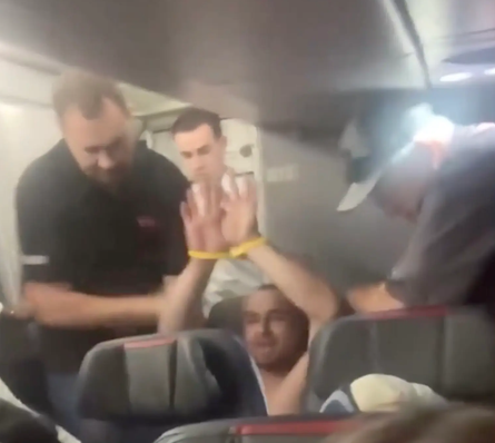 Скандал на борту самолета, пассажир предлагал стюардессе секс и пытался открыть дверь, Эрик Николас Гапка