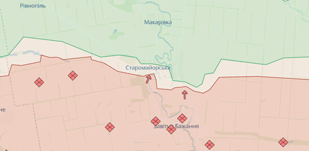 Старомайорское на карте боевых действий