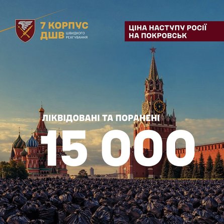 7 корпус ДШВ повідомив ціну наступу РФ під Покровськом