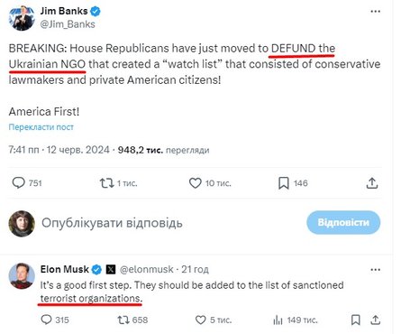 США и Украина, Texty.org.ua, заявление, 13 июня, сенаторы