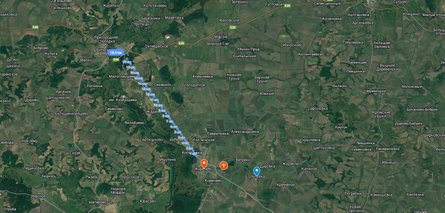 Прорыв в Курской области, Ольговка, 13 августа, карта