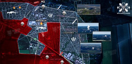 Карта боев в Покровске "Мучного" от 19 октября 2025 года