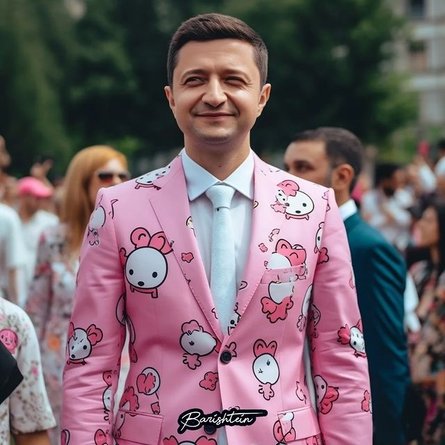 MidJourney, нейросеть, политики в розовом, зеленский