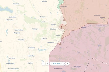 Бои на востоке, Торецк, Торецкое направление, 18 июня, карта