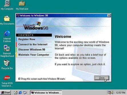 Windows 98, еволюція ОС Windows, інтерфейс Windows