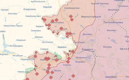 Авдеевка карта, Авдеевка, карта боев
